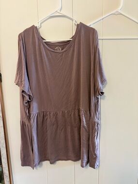 Maurices Mauve Short Sleeve Relaxed Tunic